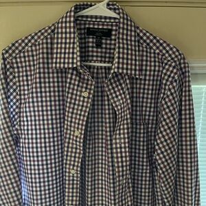 Banana Republic Purple and White Plaid Shirt